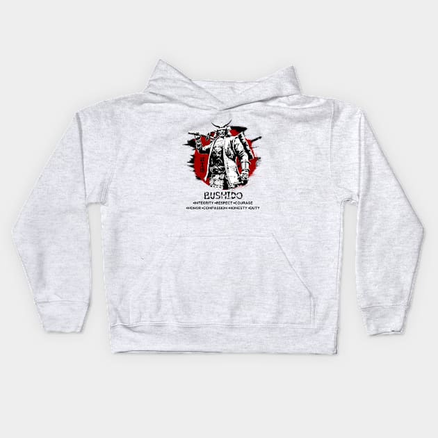 Seven Virtues of Bushido Kids Hoodie by NoMans